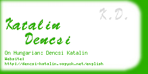 katalin dencsi business card